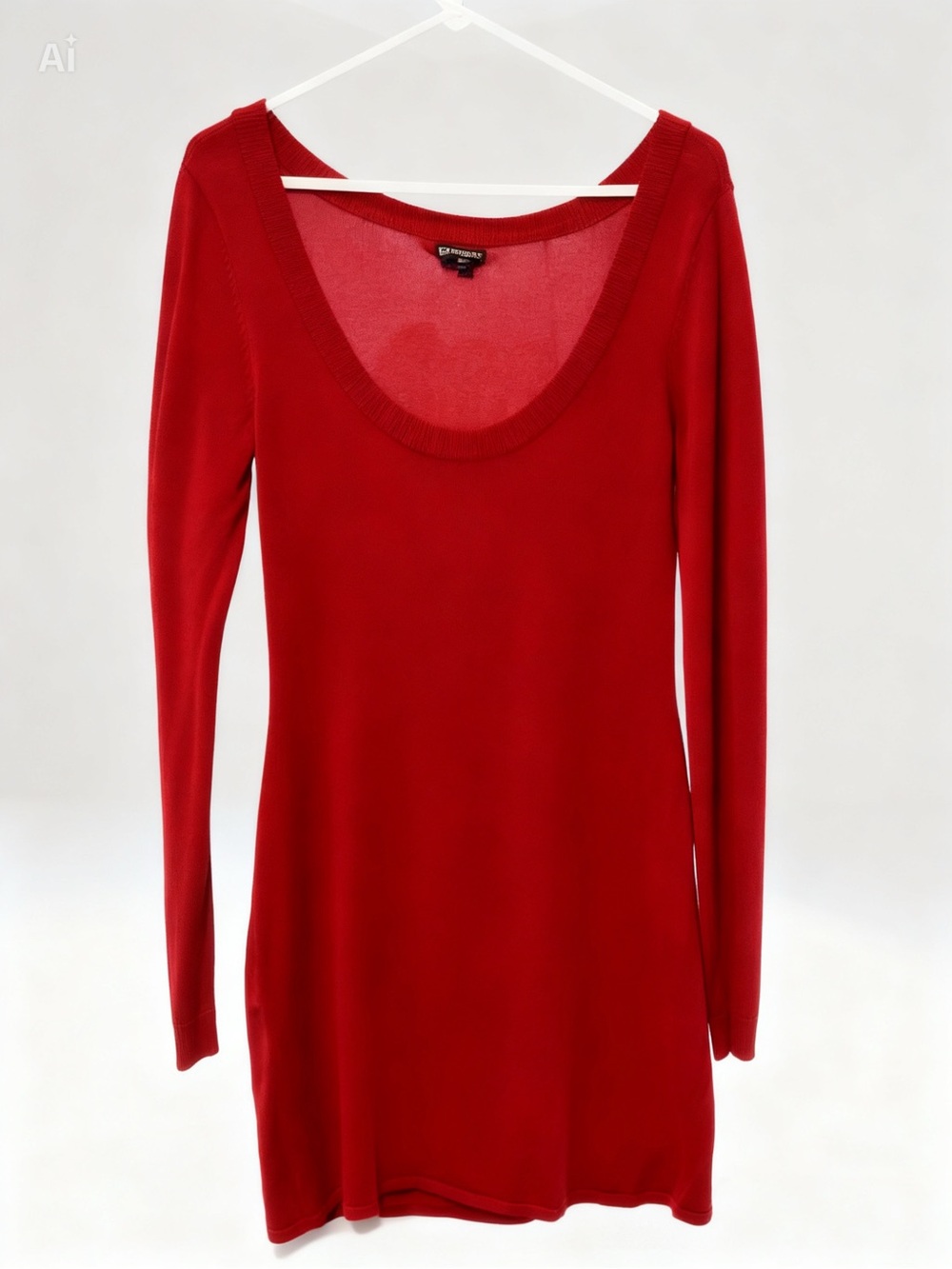 Express Red Knit Scoop Neck Top